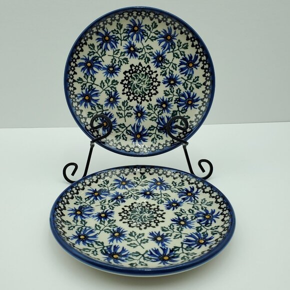 Polish Pottery Other - Polish Pottery Blue Chicory Dessert Plates Toast Plates Made in Poland